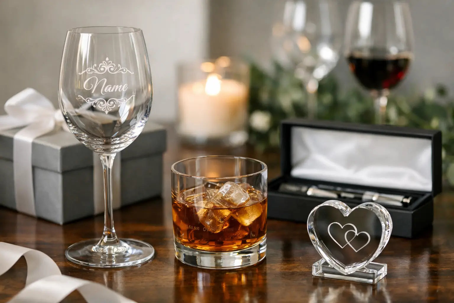 Glasgravur Geschenk mit Namen richtig wählen