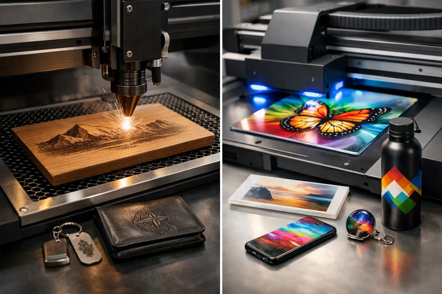 Lasergravur oder UV-Druck richtig wählen