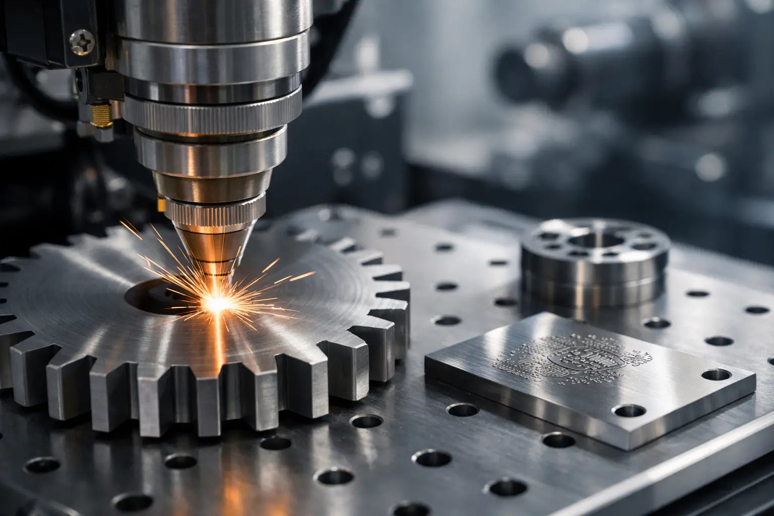 Lasergravur Metallteile Industrie im Einsatz