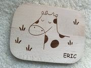 Children's breakfast board various animal motifs can be selected with name engraving