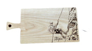 Schneidebrett mit Griff - aus Kirschholz geölt 40 X 20 X 1,5cm - Laserstern Beschriftungen - Lasergravuren